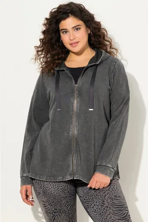 Ulla Popken Sweatjacke Hoodie-Jacke Vintage Rückenmotiv Kapuze - Verkäufer: Popken Fashion Group