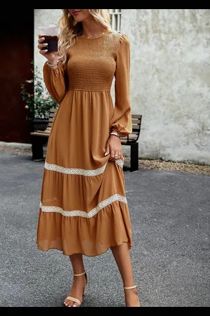 DEBAIJIA Dirndl Langärmeliges Kleider Damen Rundhalsausschnitt Freizeit Elegantes - Verkäufer: Paciea UG