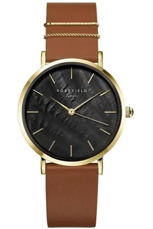 ROSEFIELD Quarzuhr Damenuhr West Village Braun Perlmutt Schwarz Gold Leder WBCL - Verkäufer: JUWELSTORE.de