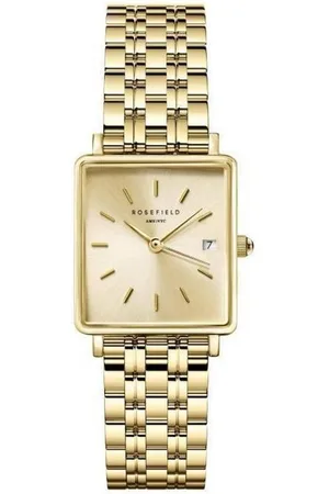 ROSEFIELD Quarzuhr Damenuhr Boxy XS Champagner Gold eckig QCGSG-Q048 - Verkäufer: JUWELSTORE.de
