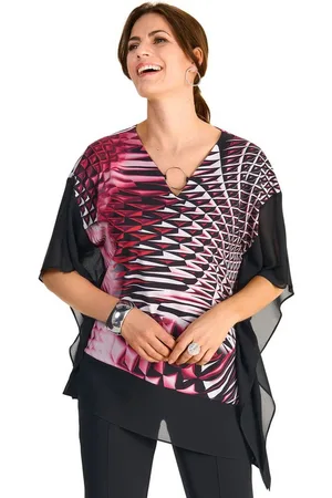 Hermann Lange Fledermausshirt mit grafischem Muster