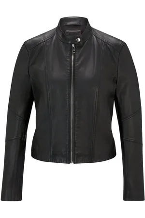 HUGO BOSS Lederjacke C_Saleste mit Stehkragen