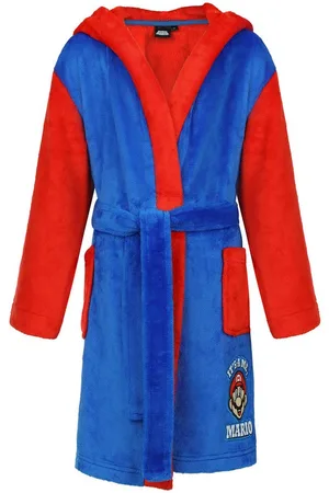 Super Mario Bademantel Bademantel Morgenmantel, Polyester, Kordel, großes Logo - Verkäufer: fabelkids