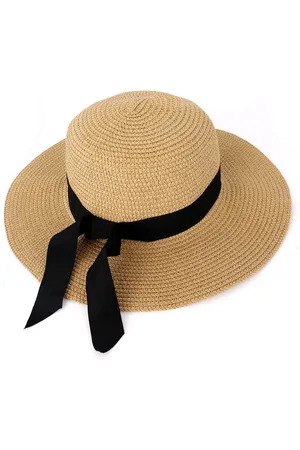 TAN.TOMI Strohhut Stroh Sonnenhut für Frauen, Sommerhut Faltbarer Sonnenhut UPF 50+ mit Sonnen Shade Strand breite Krempe Damen - Verkäufer: BORSETTA