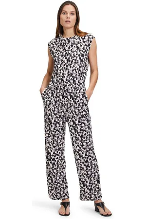 Betty & Co Overall Betty & Co Jumpsuit mit Rundhalsausschnitt (1-tlg) Druck