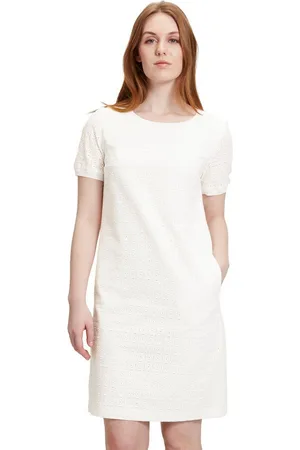 Betty & Co Druckkleid Betty & Co Casual-Kleid mit Rippbündchen Spitze