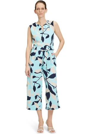 Betty & Co Overall Betty & Co Jumpsuit ohne Arm (1-tlg) Falten