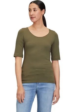 Cartoon Kurzarmshirt Basic Shirt mit Rundhalsausschnitt (1-tlg) Form