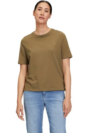 Cartoon Kurzarmshirt Casual-Shirt mit Rundhalsausschnitt (1-tlg) Stickerei