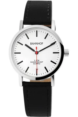 Bahnhof Quarzuhr BA002 Herrenuhr mit Lederimitationsarmband, Herrenuhr Lederimitat - Verkäufer: Shaghafi GmbH