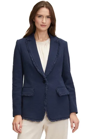 Betty & Co Longblazer Betty & Co Businessblazer mit Fransen Fransen