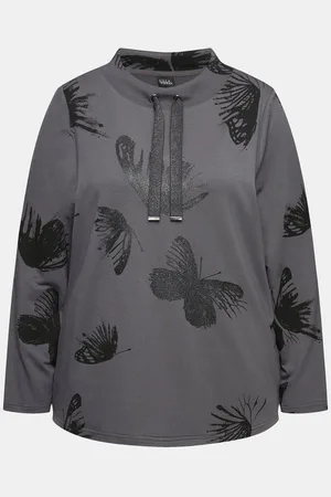 Ulla Popken Sweatshirt Sweater Schmetterlinge Rundhals Langarm - Verkäufer: Popken Fashion Group