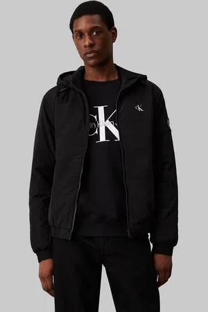 Calvin Klein Outdoorjacke PADDED HOODED HARRINGTON mit Logoprägung