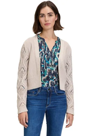 Betty & Co Strickjacke Betty & Co Grobstrickjacke ohne Verschluss (1-tlg) Rippbündchen