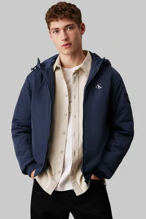 Calvin Klein Outdoorjacke PADDED HOODED HARRINGTON mit Logoprägung