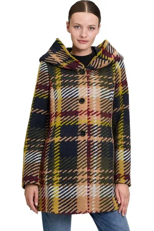 AMBER & JUNE Kurzjacke Kurzmantel mit Kapuze