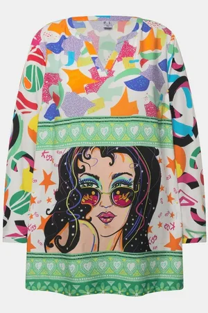 Angel of Style Tunika Tunika Patch-Druck Tunika-Ausschnitt Langarm - Verkäufer: Popken Fashion Group