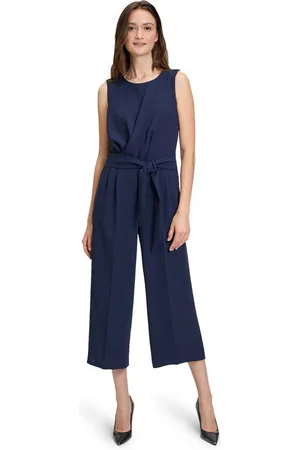 Betty & Co Overall Betty & Co Jumpsuit ohne Arm (1-tlg) Falten