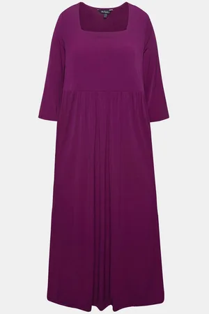 Ulla Popken Maxikleid Jerseykleid A-Linie Farbe Carree-Ausschnitt - Verkäufer: Popken Fashion Group