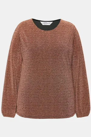 STUDIO UNTOLD Longsleeve Longsleeve Glitzer-Jersey Ballon-Langarm - Verkäufer: Popken Fashion Group