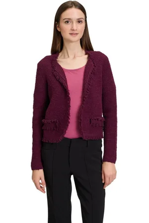 Cartoon Strickjacke Strick-Cardigan mit Fransen (1-tlg) Fransen