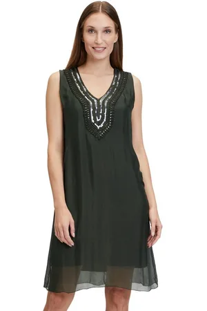Cartoon Satinkleid Seidenkleid mit Pailletten Pailletten