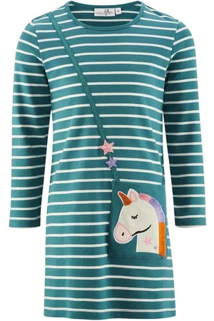 happy girls A-Linien-Kleid Kleid Langarm Einhorn petrol (kein Set, 1-tlg) Applikation - Verkäufer: nettibeck