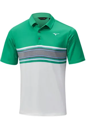 Mizuno Poloshirt Golf Polo Quick Dry Oceanic Grün-Weiß Herren M - Verkäufer: Svens Golfshop GmbH