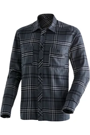 Maier Sports Flanellhemd Predeal M Herren Langarmhemd, Hemd mit lockerer Passform, 100% Baumwolle