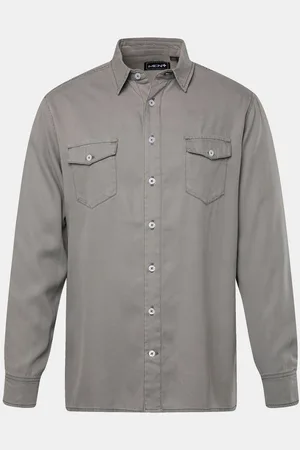 Men Plus Kurzarmhemd Men+ Jeansoptik-Hemd Langarm Kentkragen bis 8 XL - Verkäufer: Popken Fashion Group