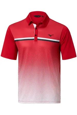 Mizuno Poloshirt Golf Polo Move Tech Quick Dry Gradient Rot Herren UK L - Verkäufer: Svens Golfshop GmbH