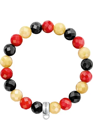 Thomas Sabo Charm-Armband Deutschland-Farben, X0195-614-7-L17, mit Aventurin, Obsidian, Koralle