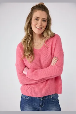Lieblingsstück V-Ausschnitt-Pullover AlienaEP mit Rippenstrickmuster