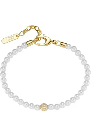Giorgio Martello Armband mit Zirkonia und Muschelkern-Perlen, Silber 925