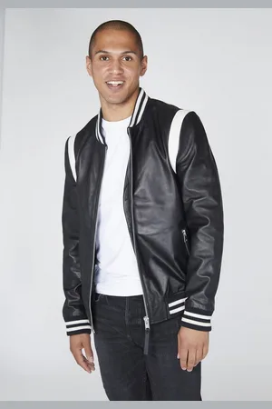 Bolongaro Lederjacke VARSITY BOMBER Gerippter Ausschnitt, superweiches Leder, Paneele - Verkäufer: GoJungo GmbH