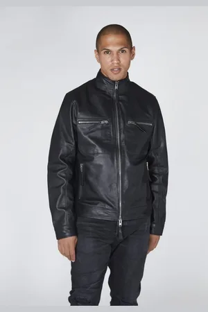 Bolongaro Lederjacke HIGH NECK WORKER Zwei-Wege-Reißverschluss, superweiches Leder, Brusttaschen - Verkäufer: GoJungo GmbH