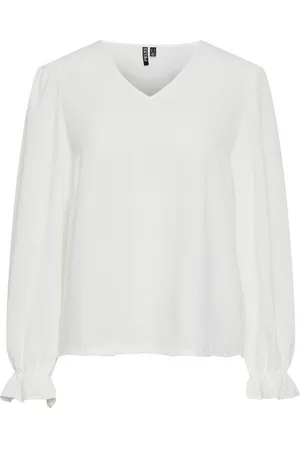 Pieces® Langarmshirt PCTIFFANY LS V-NECK TOP NOOS BC