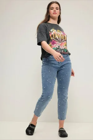 STUDIO UNTOLD Regular-fit-Jeans Mom-Jeans Zierperlen 5-Pocket - Verkäufer: Popken Fashion Group