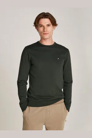 Calvin Klein Rundhalspullover COTTON SILK BLEND CN SWEATER mit Logoprägung