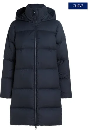 Tommy Hilfiger Steppmantel CRV CASUAL HW DOWN HOOD COAT in Großen Größen, leichte Wattierung, mit Kapuze, 2-Weg-Verschluss