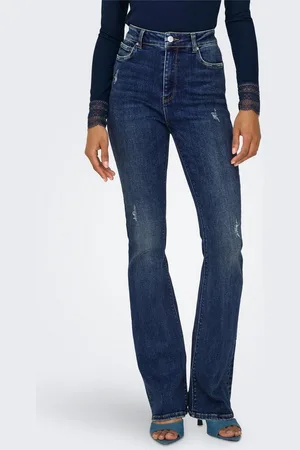ONLY Bootcut-Jeans ONLMILA HW FLARED DNM BJ374 mit Destroyed Effekt