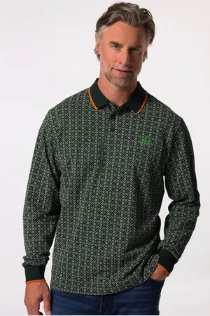 Boston Park Poloshirt Poloshirt Langarm gemusterter Pikee - Verkäufer: Popken Fashion Group
