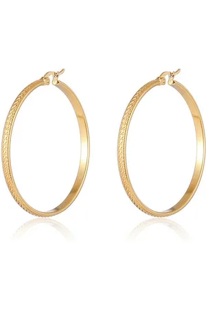 Karma Creolen-Set Damen Gold Damenohrringe Goldohrringe groß (vergoldet, 2-tlg., goldene Ohrringe), Kreolen Ohrringe Ohrschmuck Damenschmuck - Verkäufer: Sanixa