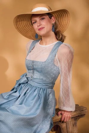MARJO Dirndl Midi Dirndl 2tlg. - LANGDORF - light denim - Verkäufer: Alpenwahnsinn Tracht & Lifestyle