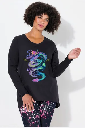 Angel of Style T-Shirt T-Shirt A-Line Drachen-Motiv Langarm - Verkäufer: Popken Fashion Group