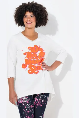 Angel of Style T-Shirt T-Shirt A-Linie Statement-Druck offenkantig - Verkäufer: Popken Fashion Group