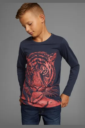 Kidsworld Langarmshirt NEON TIGER Langarm, Basic-Passform, mit trendigem Druck, Rundhalsausschnitt