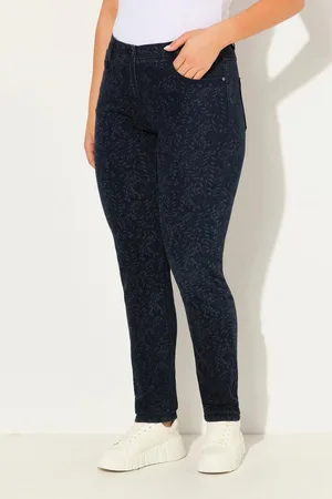 Ulla Popken Regular-fit-Jeans Boyfriend-Jeans weites Bein Laserprint-Muster - Verkäufer: Popken Fashion Group