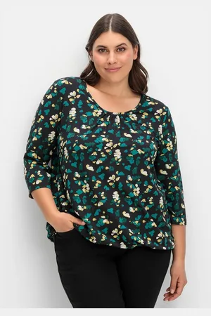 Sheego 3/4-Arm-Shirt Große Größen mit floralem Alloverdruck