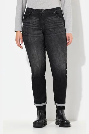 Ulla Popken Regular-fit-Jeans Boyfriend-Jeans weites Bein Ziernähte - Verkäufer: Popken Fashion Group